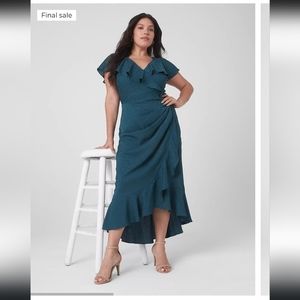 (NWT) Lane Bryant jaquard ruffle dress